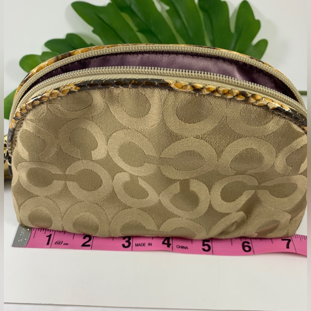 Coach Domed Fabric Makeup Bag with Python Accent - Picture 8 of 12
